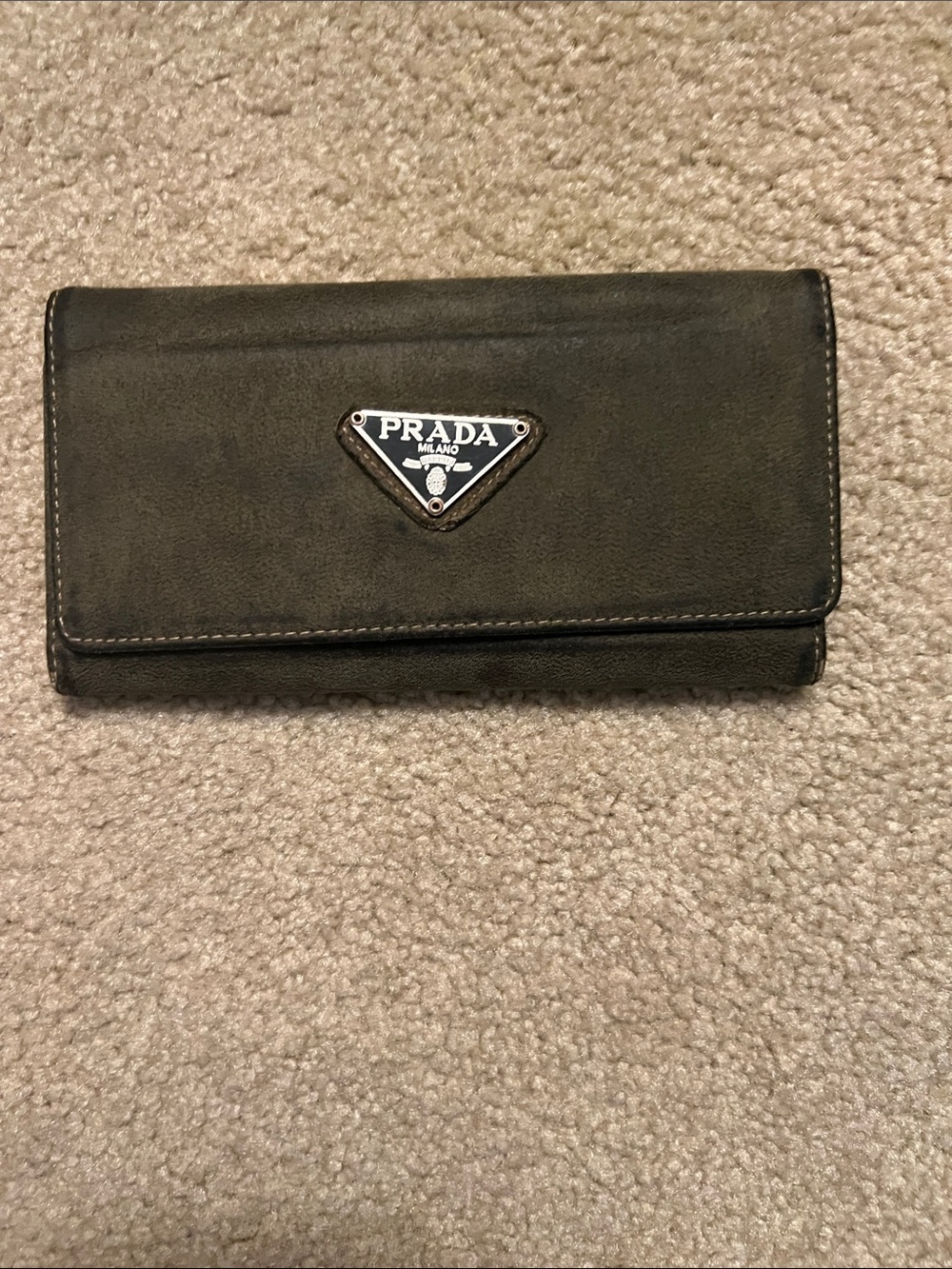 Prada 2000s pony hair continental flap wallet
